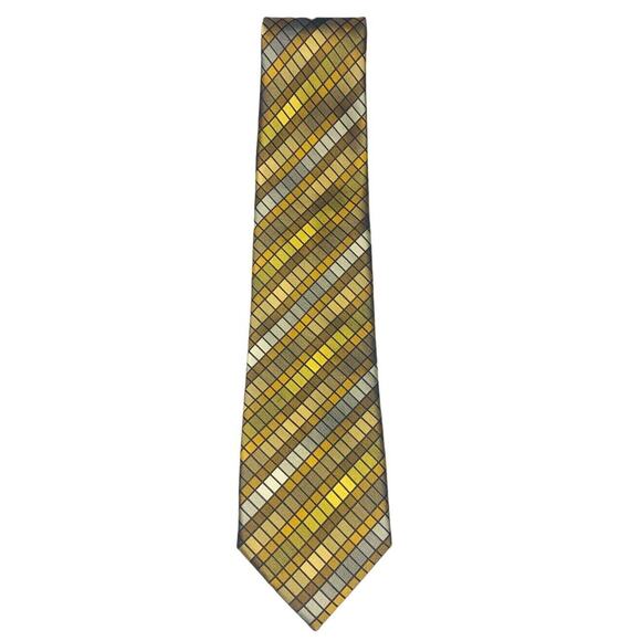 Fratelli Moda Yellow Gold Silk Neck Tie, 60" Long 4" Wide, Handmade in Italy - Picture 1 of 5